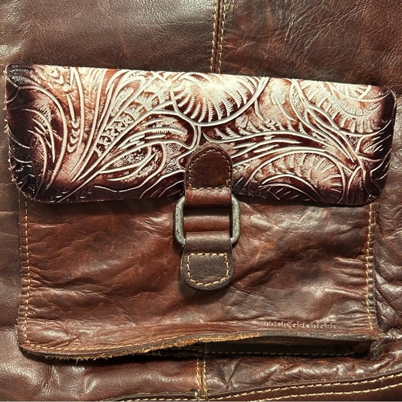 Jack Georges Savio Horseshoe Tooled Leather Crossbody Bag - Picture 5 of 13